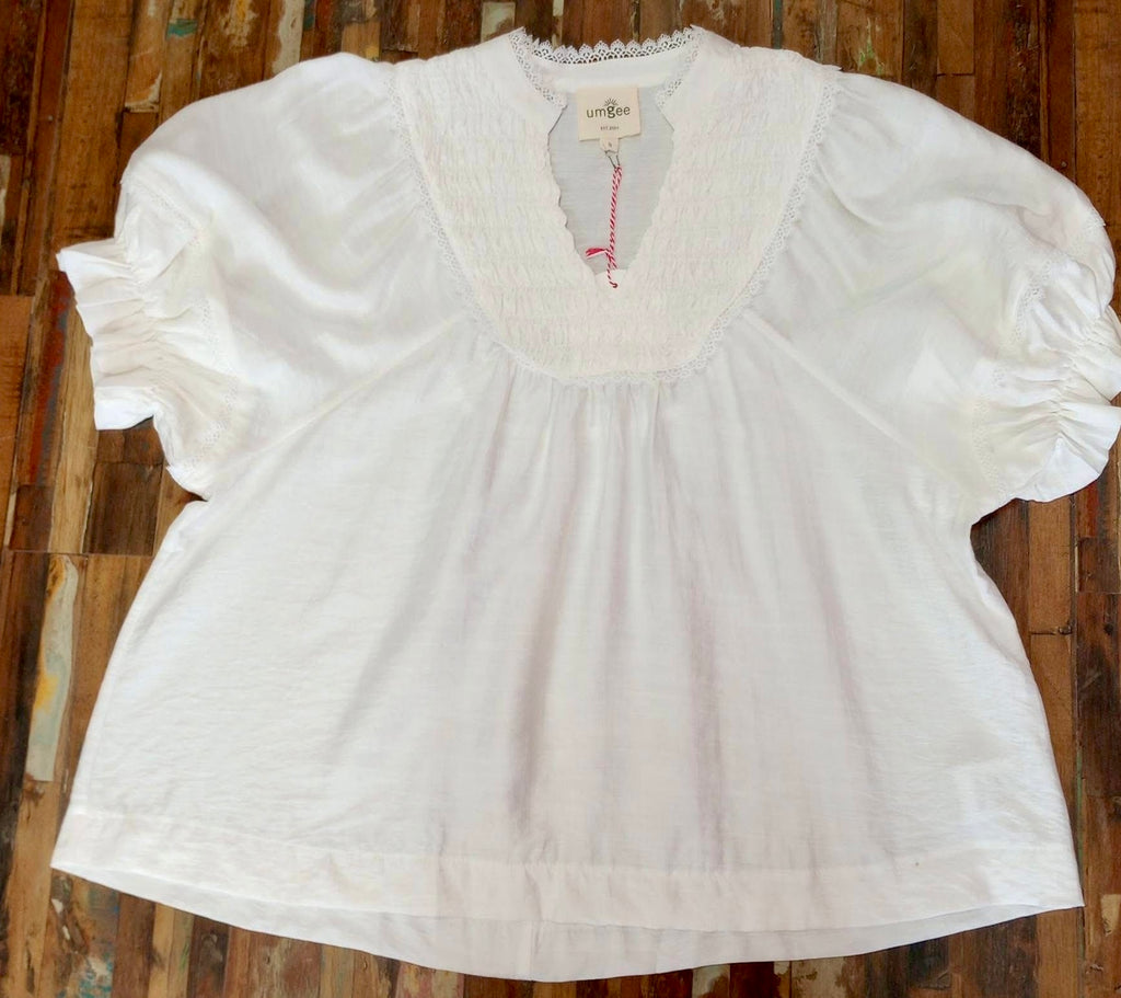 Smocked lace top