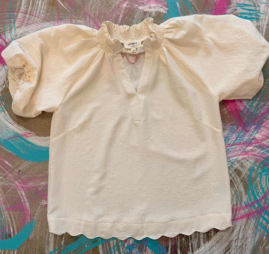 Cream Scalloped top