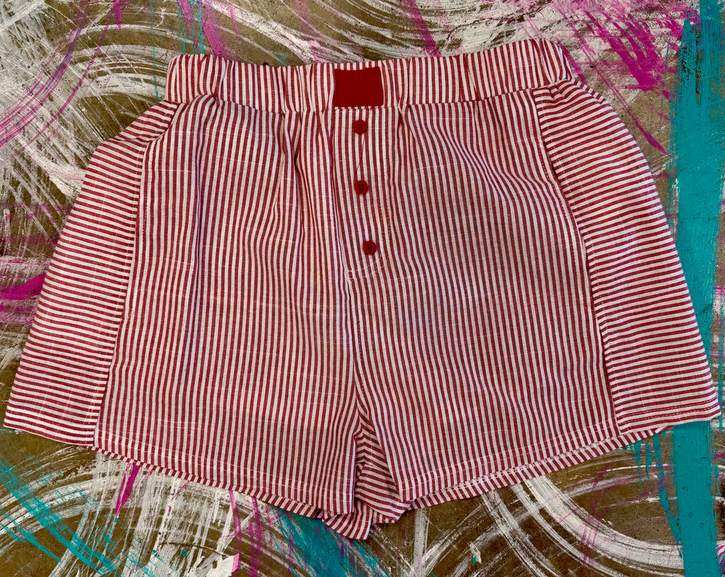 Red striped shorts