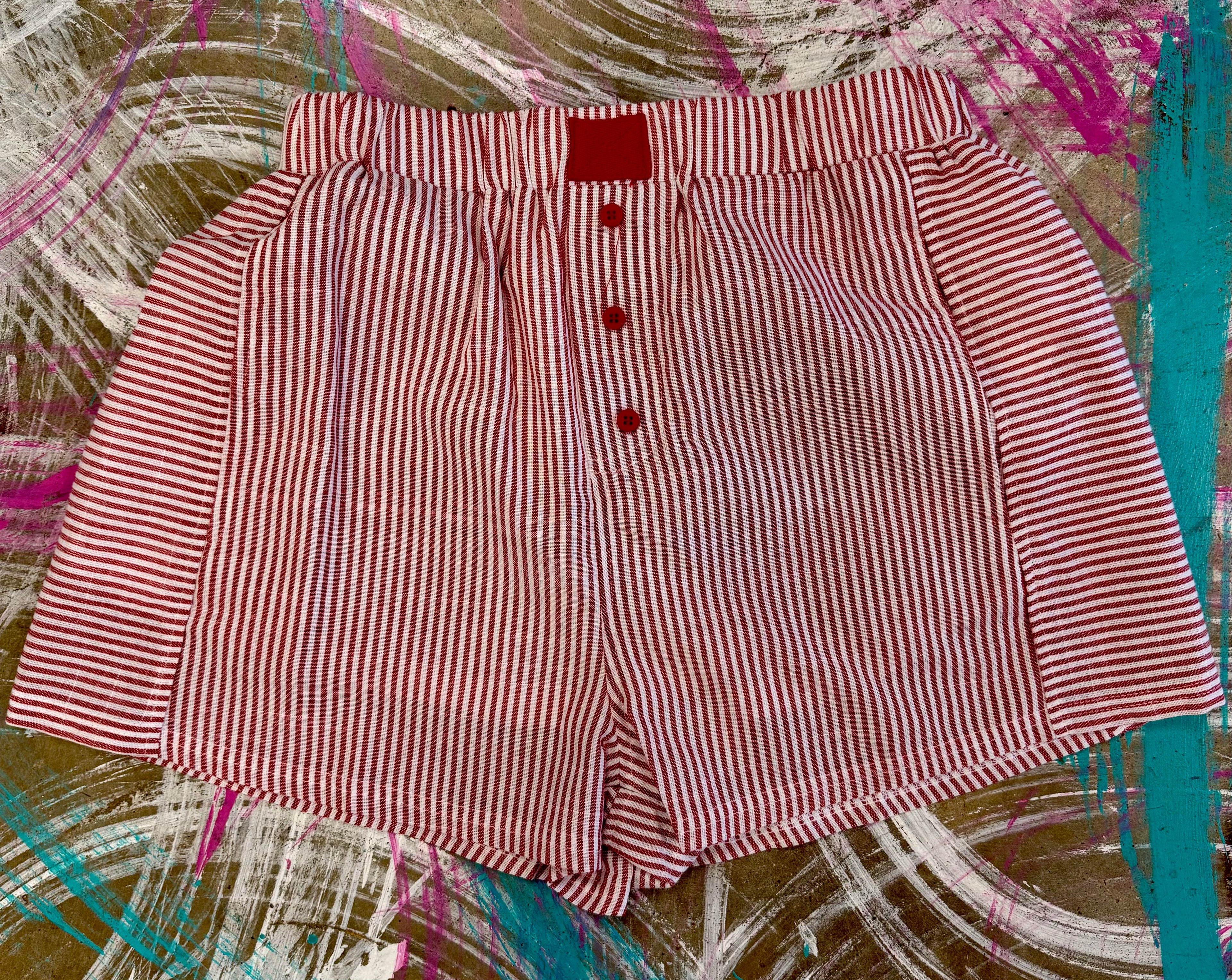 Red striped shorts