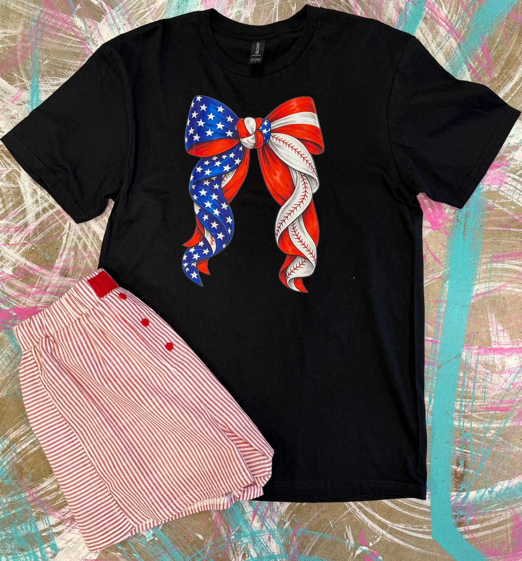 Red striped shorts