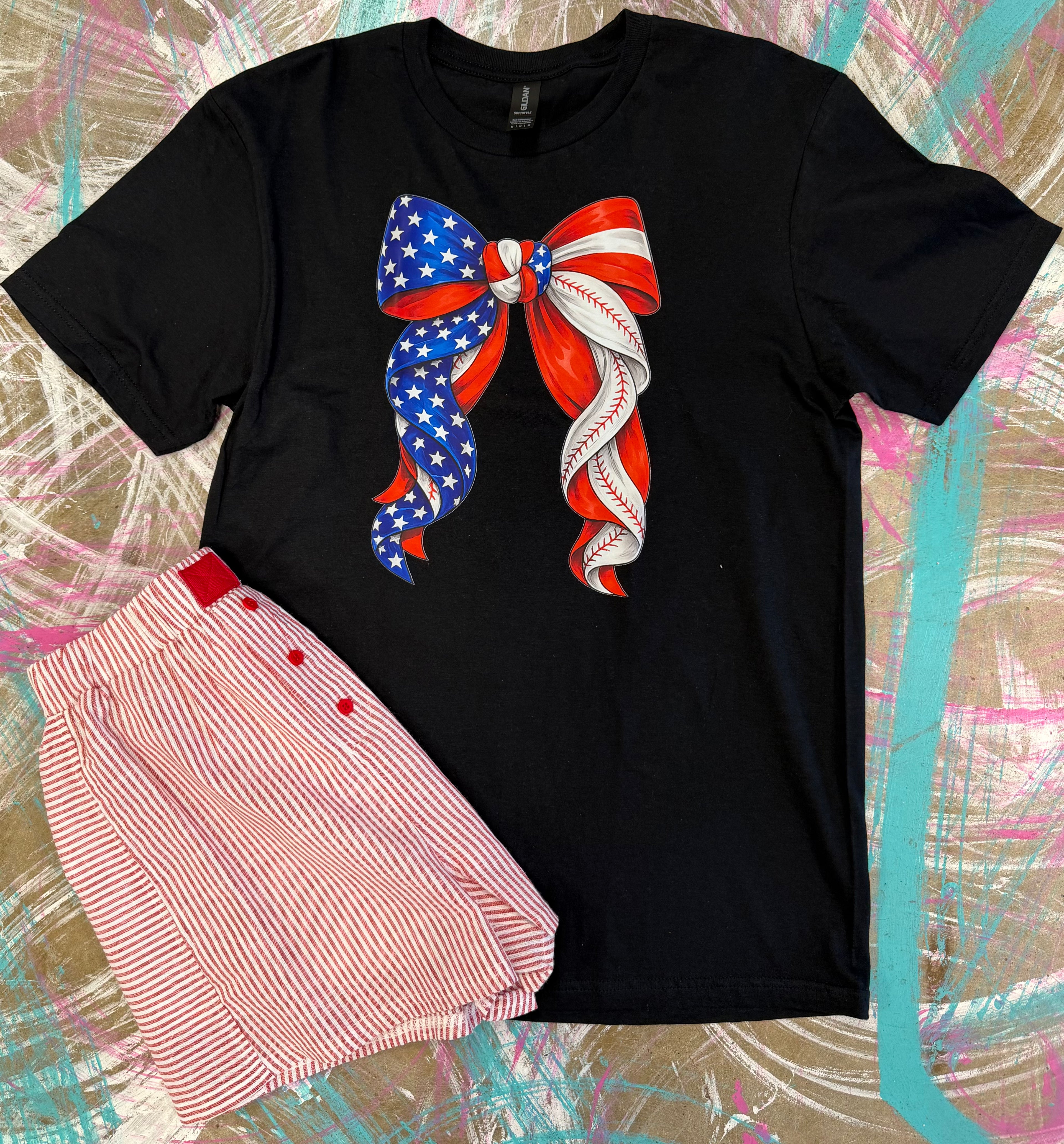 Red striped shorts