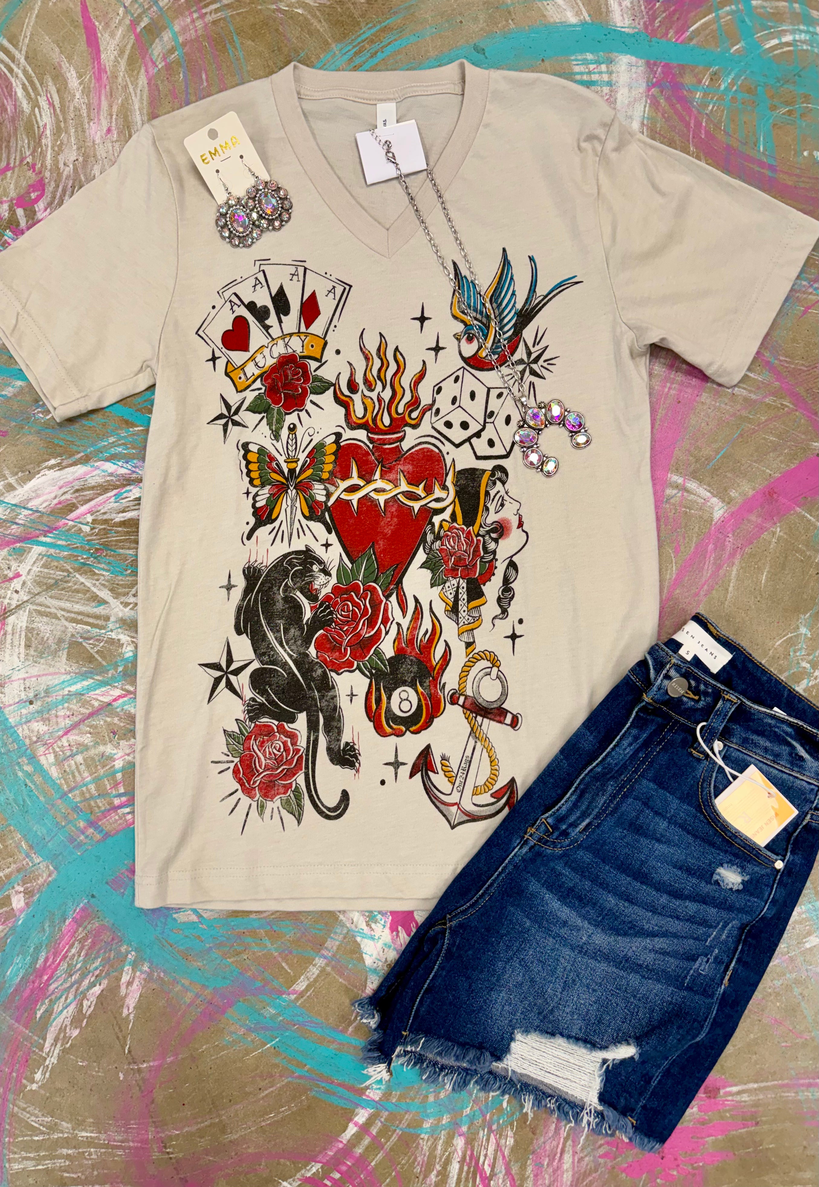Flaming heart tee