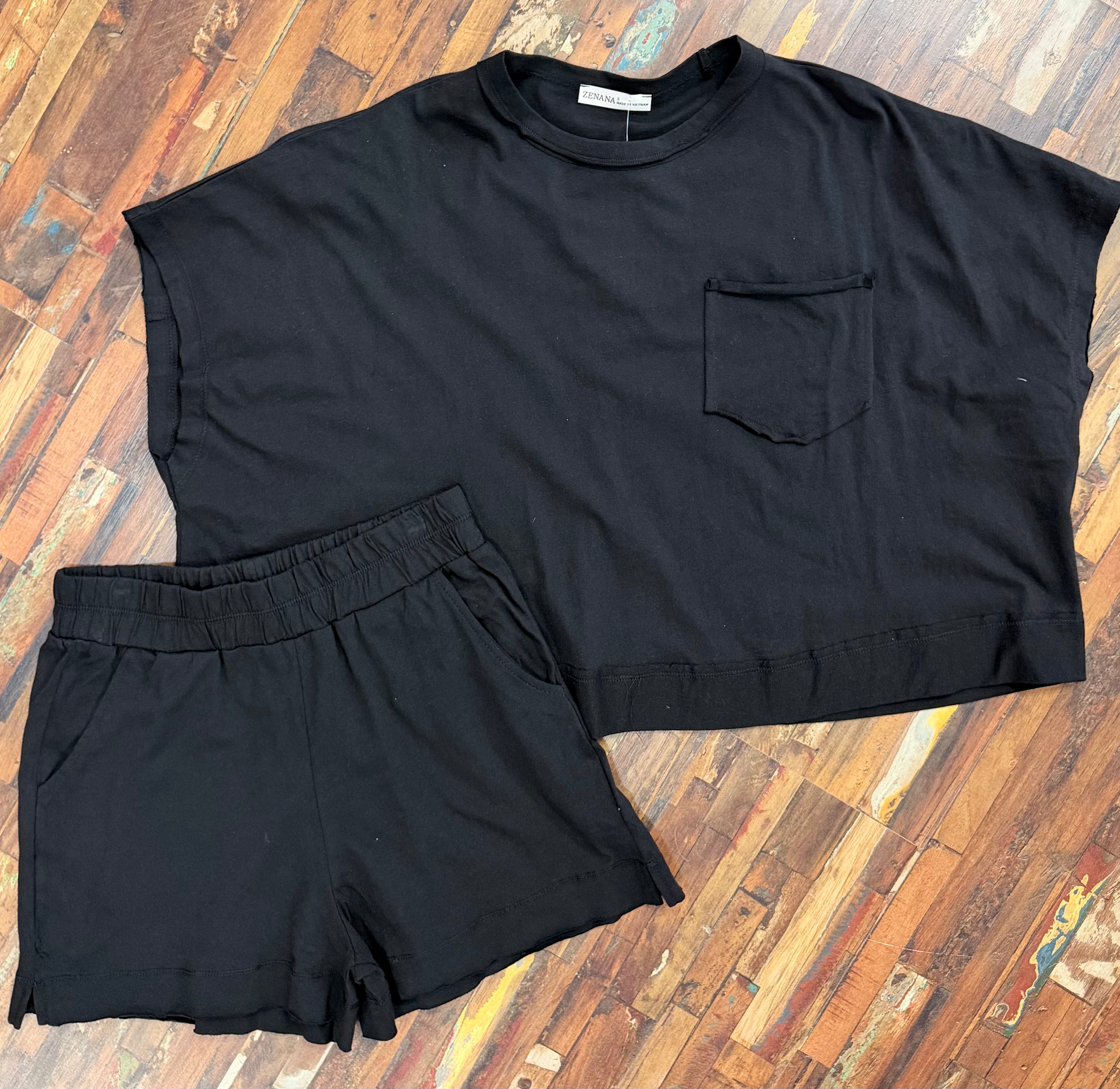 Black short set