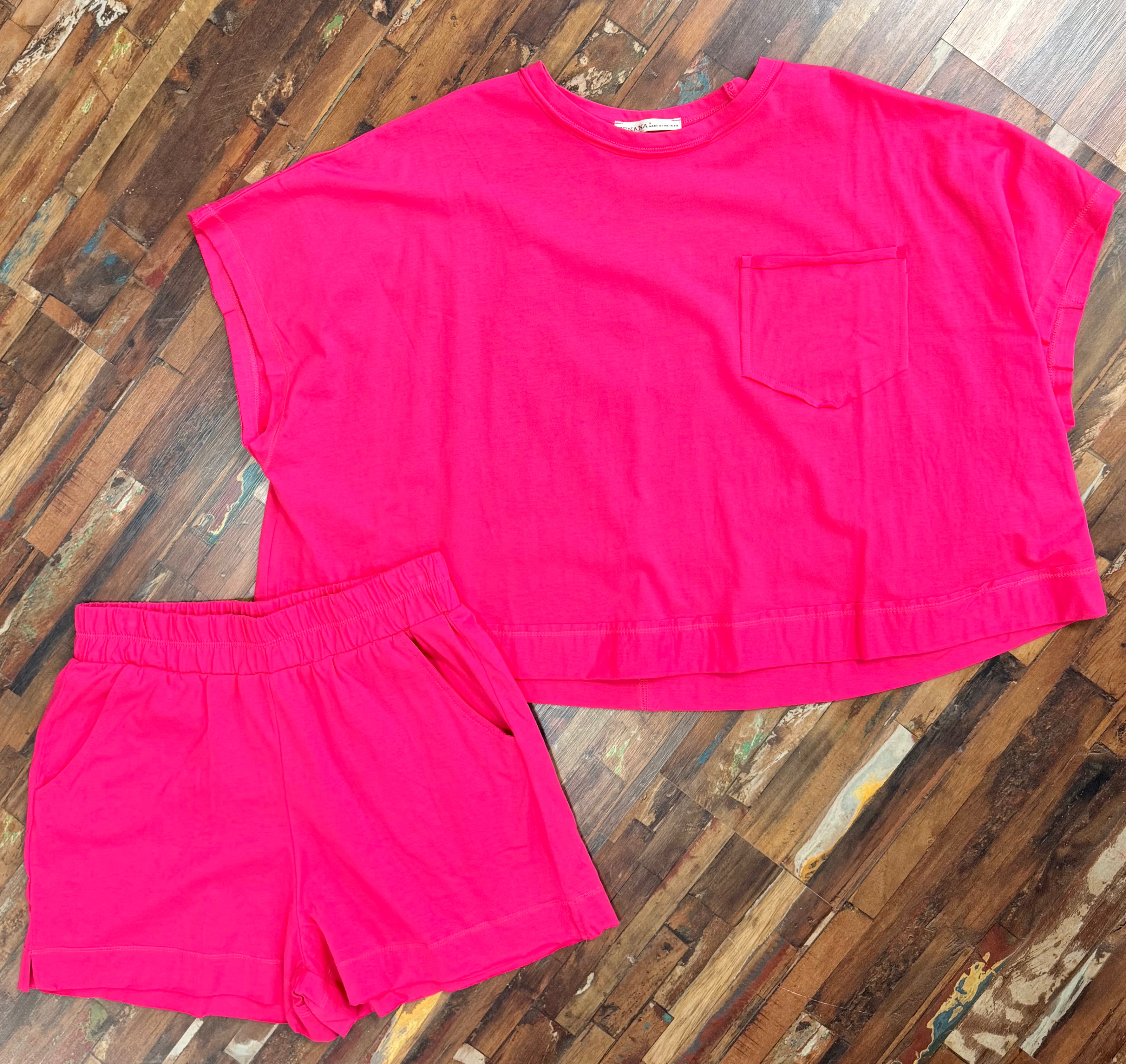 Pink short set