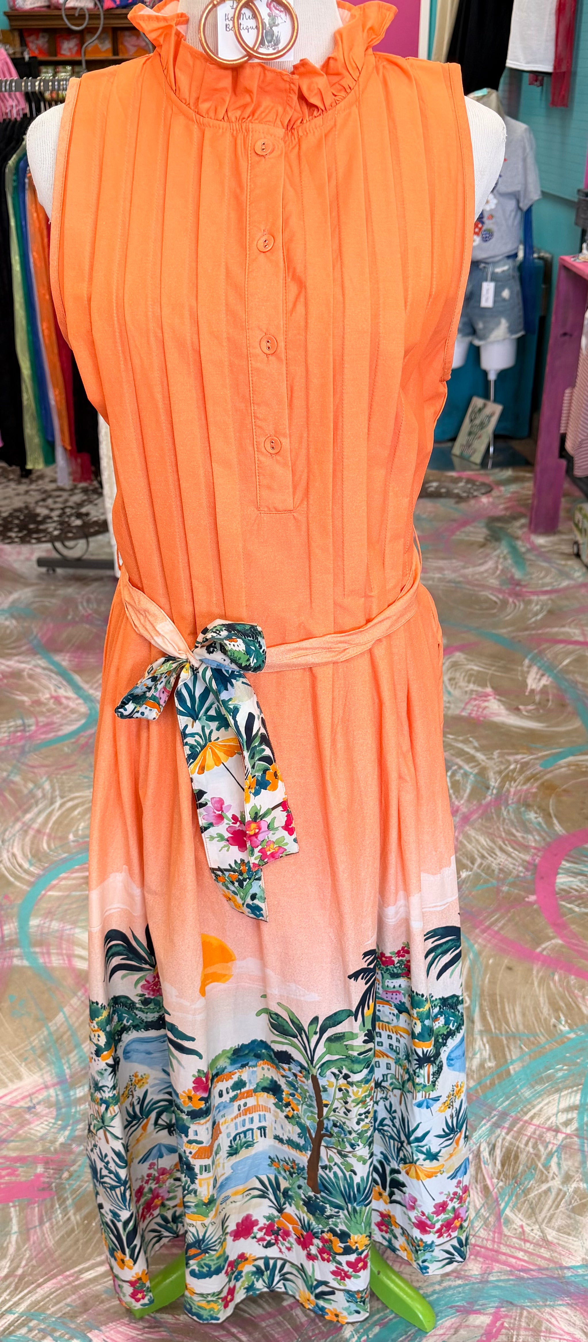 Tropical peach dress