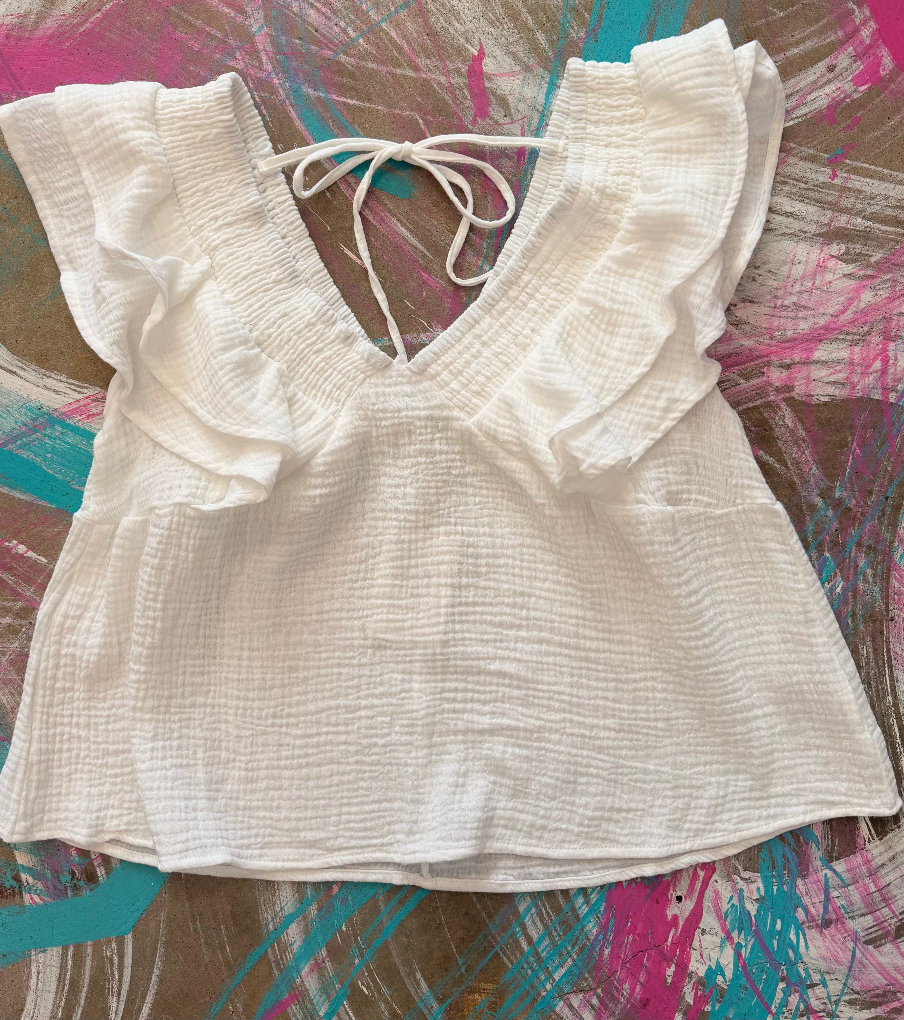 White linen top