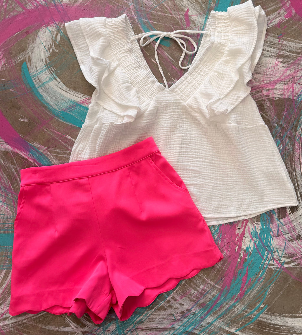 White linen top