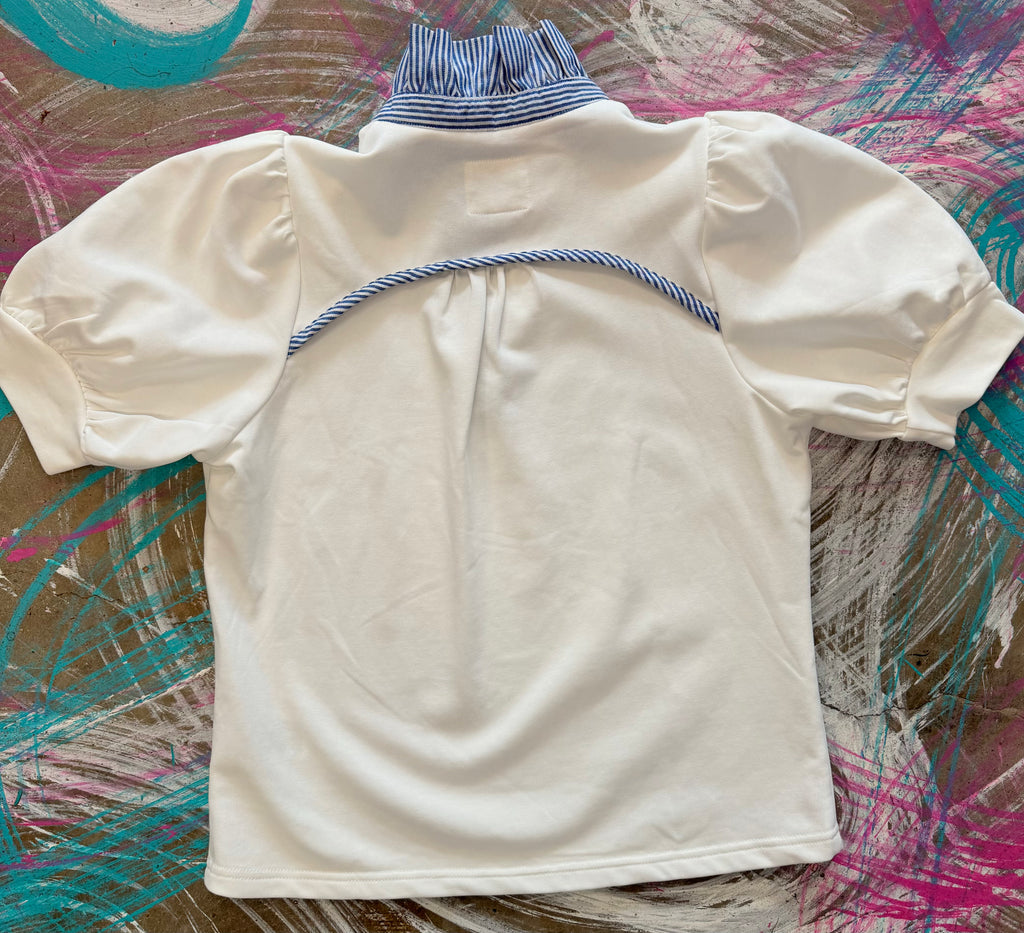 Denim collar top