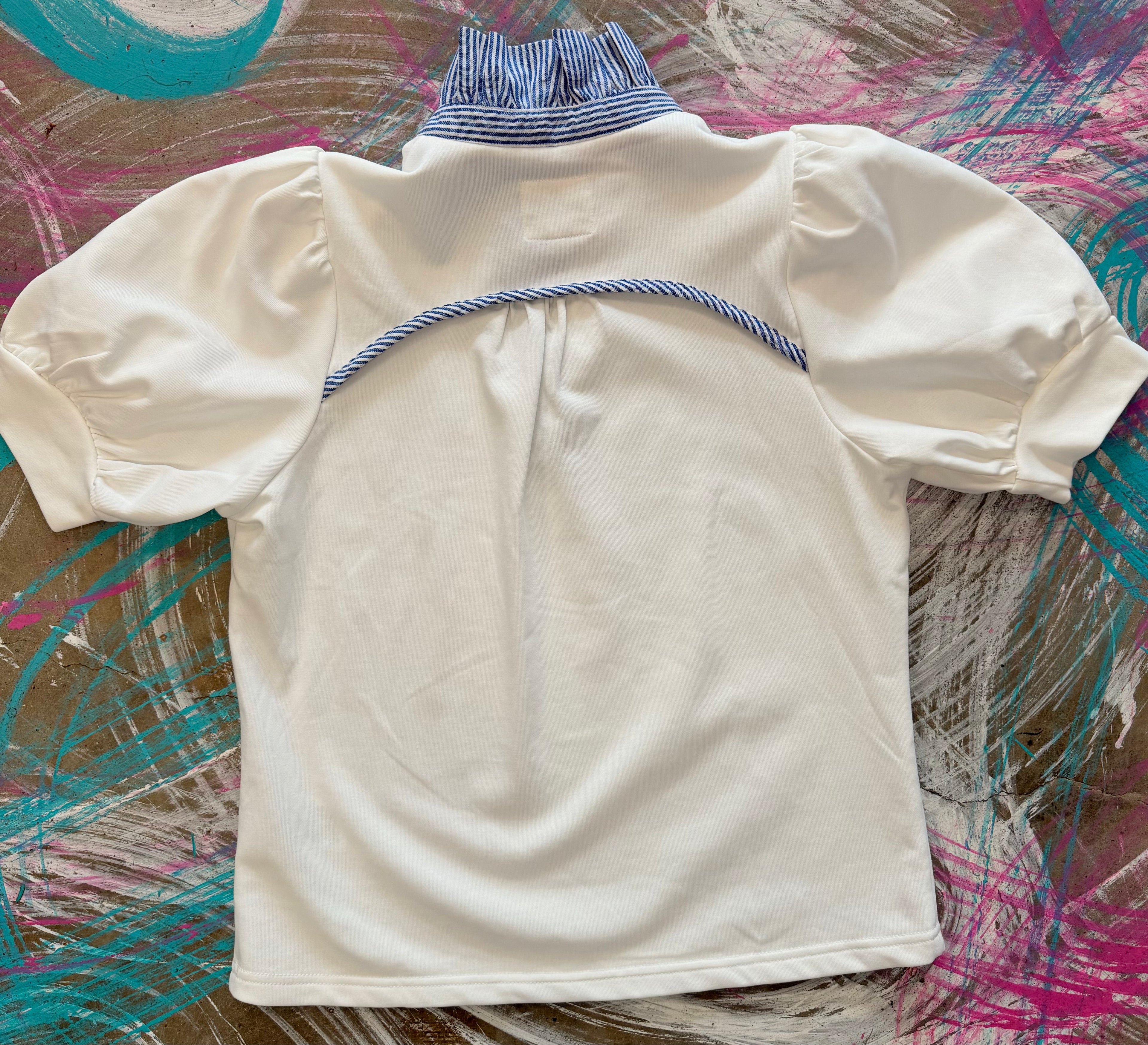 Denim collar top