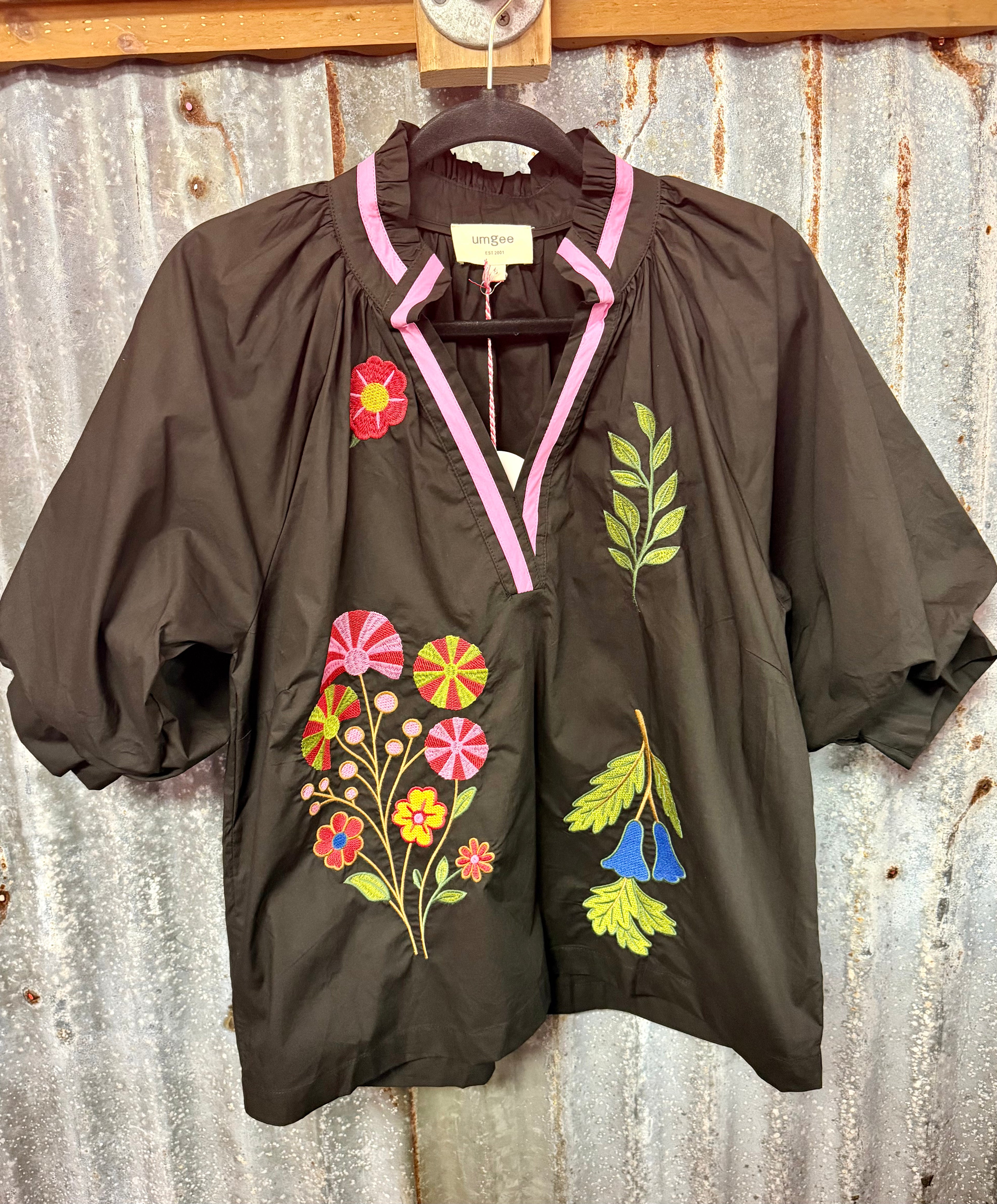 Black floral top