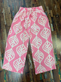 Pink leaf pants