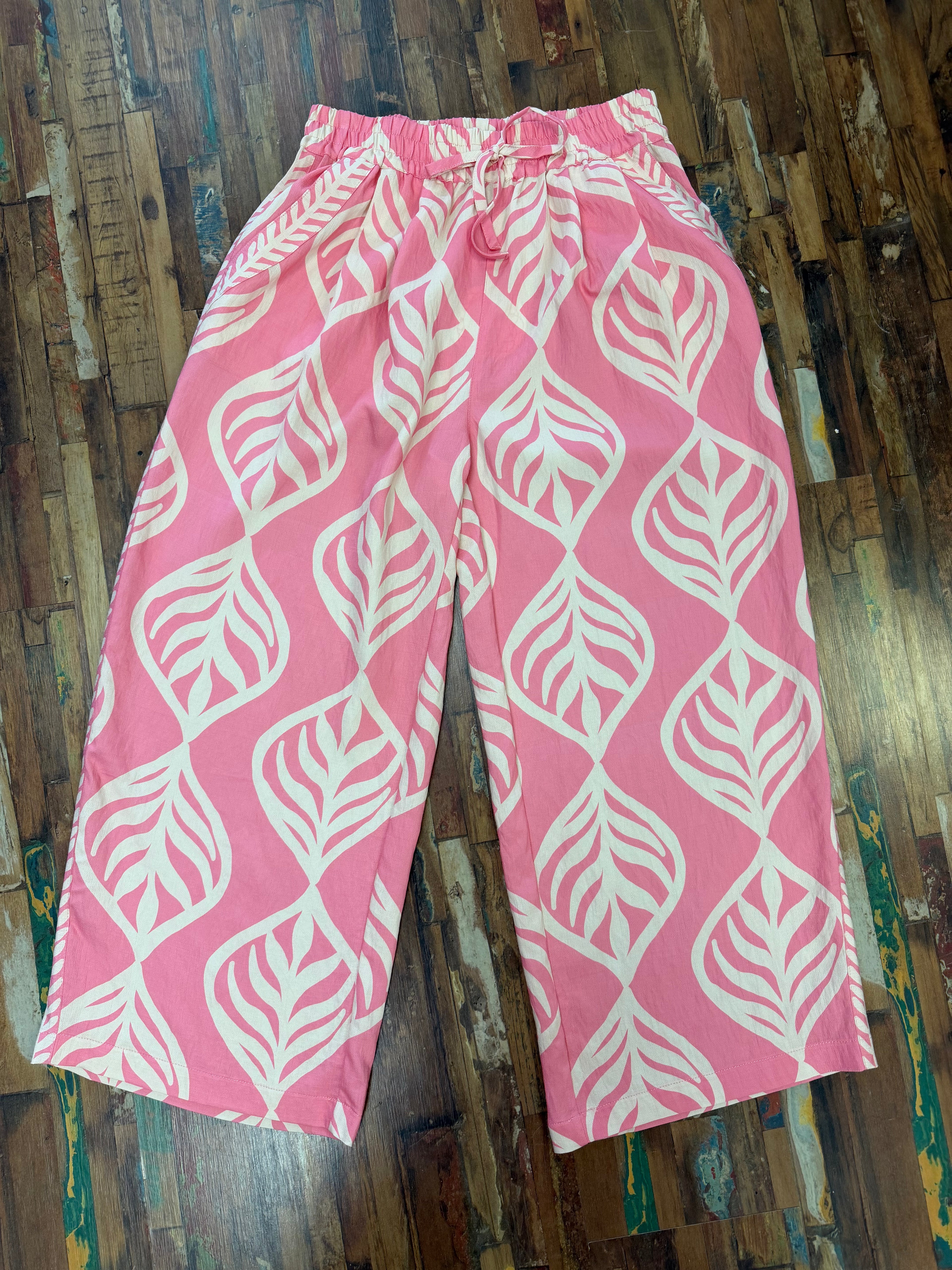 Pink leaf pants